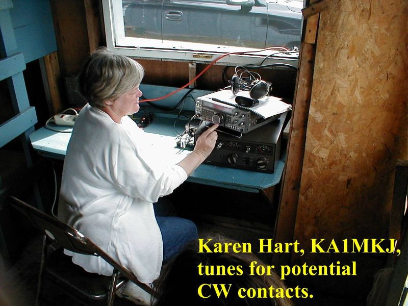Karen making cw contacts