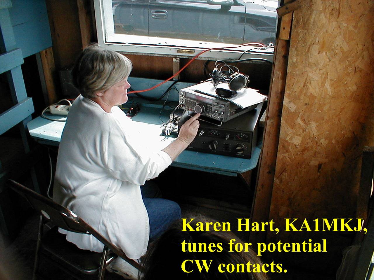 Karen making cw contacts